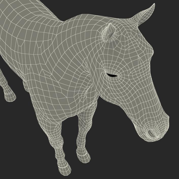 Horse with Fur 3D model