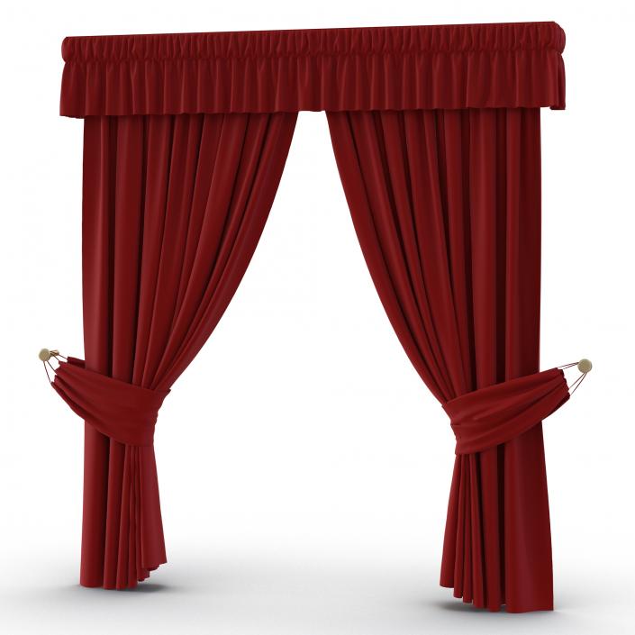 3D Curtain 4 Red model