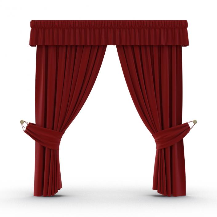 3D Curtain 4 Red model