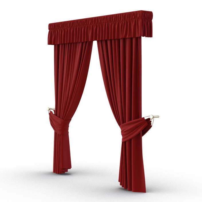 3D Curtain 4 Red model