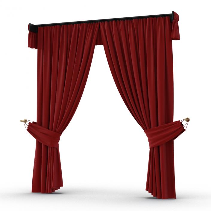 3D Curtain 4 Red model