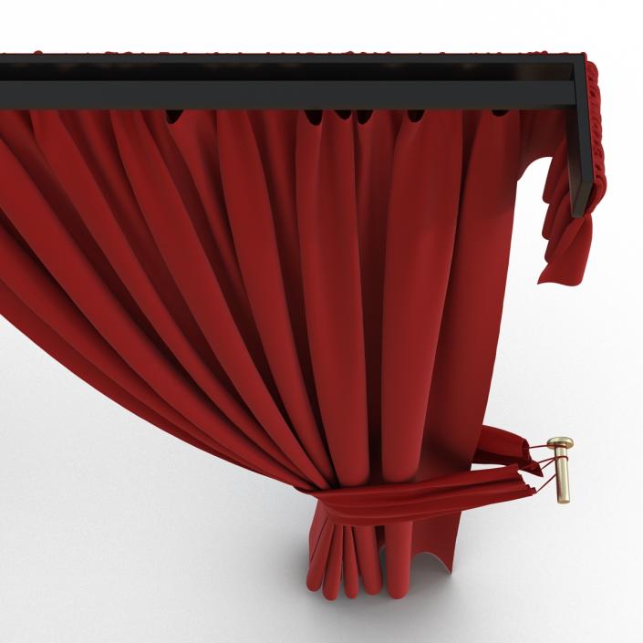 3D Curtain 4 Red model