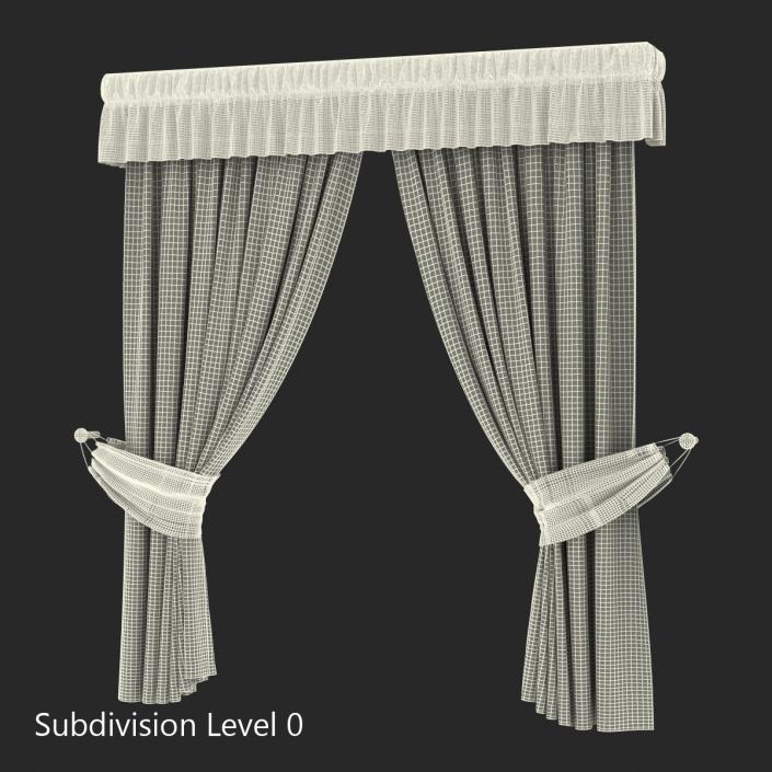 3D Curtain 4 Red model