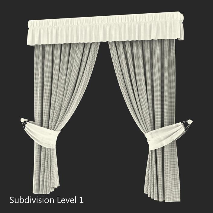 3D Curtain 4 Red model