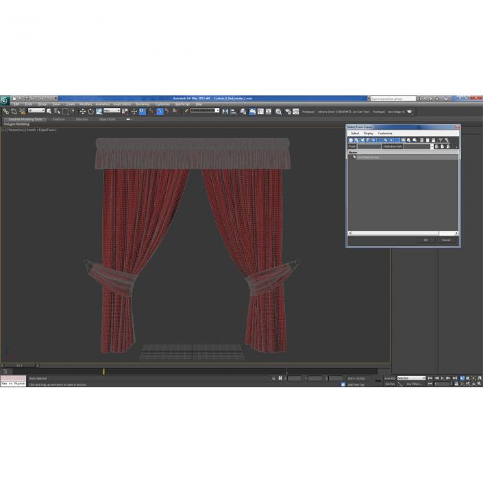 3D Curtain 4 Red model