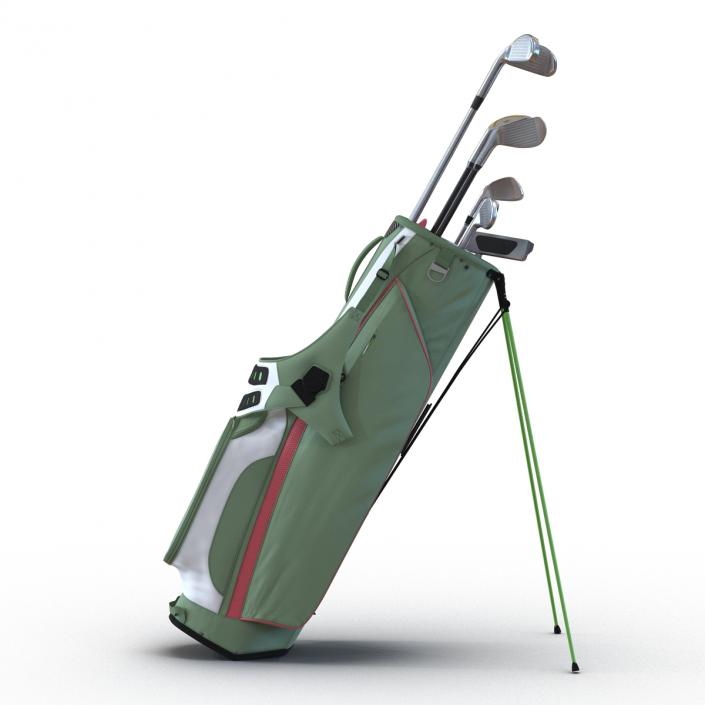 Golf Bag 4 Generic with Clubs 3D model