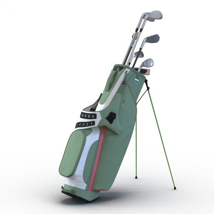 Golf Bag 4 Generic with Clubs 3D model