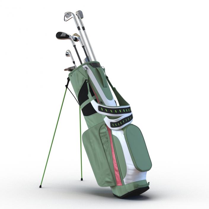 Golf Bag 4 Generic with Clubs 3D model