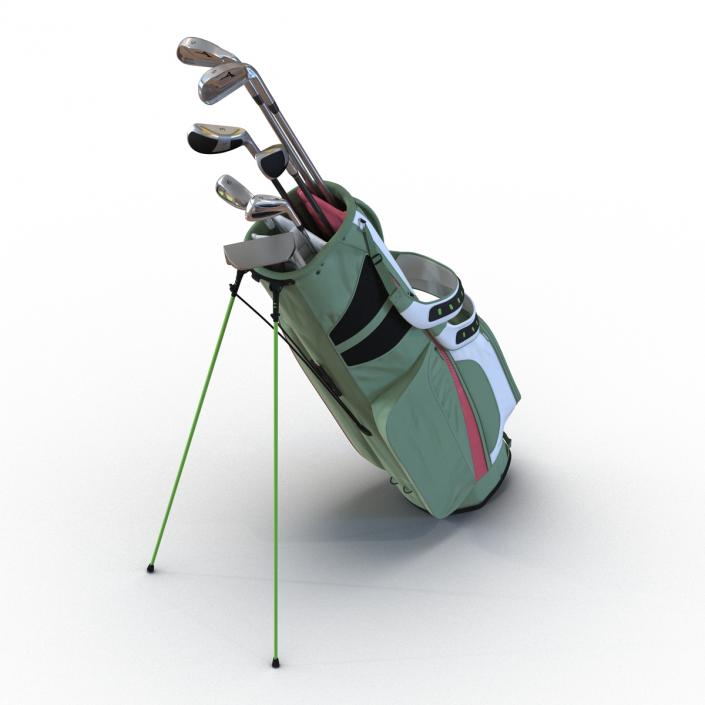 Golf Bag 4 Generic with Clubs 3D model