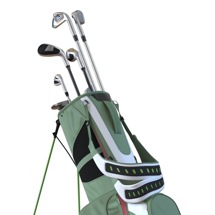 Golf Bag 4 Generic with Clubs 3D model