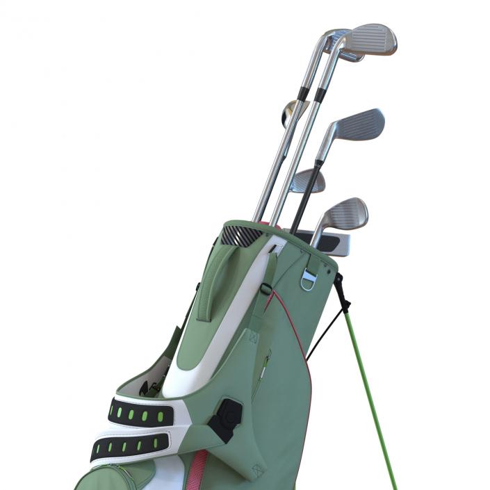 Golf Bag 4 Generic with Clubs 3D model