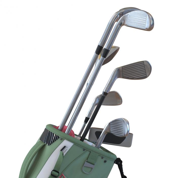 Golf Bag 4 Generic with Clubs 3D model