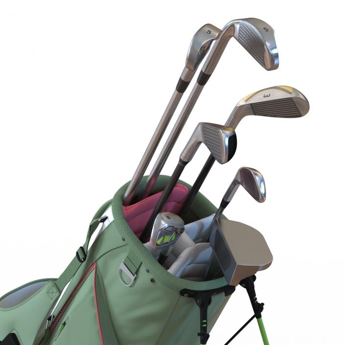 Golf Bag 4 Generic with Clubs 3D model