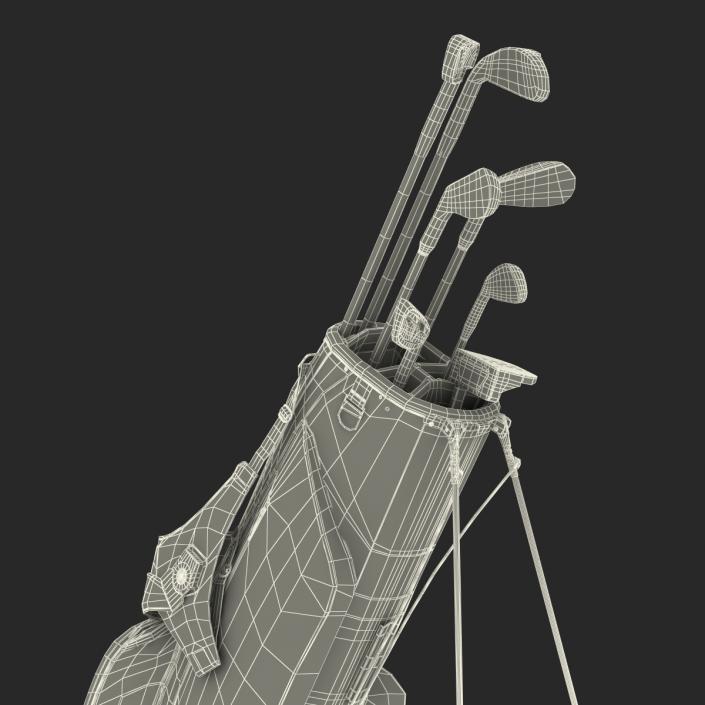 Golf Bag 4 Generic with Clubs 3D model