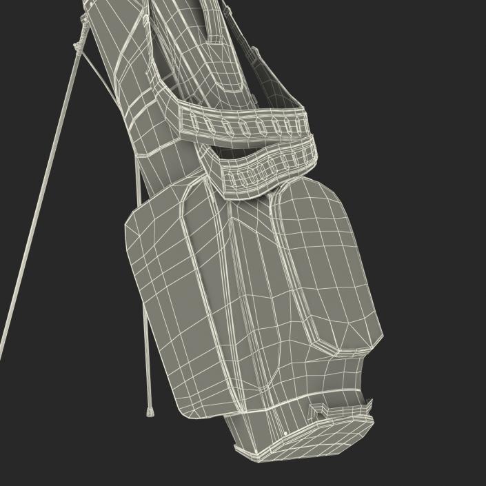 Golf Bag 4 Generic with Clubs 3D model