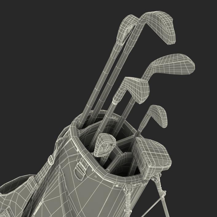 Golf Bag 4 Generic with Clubs 3D model