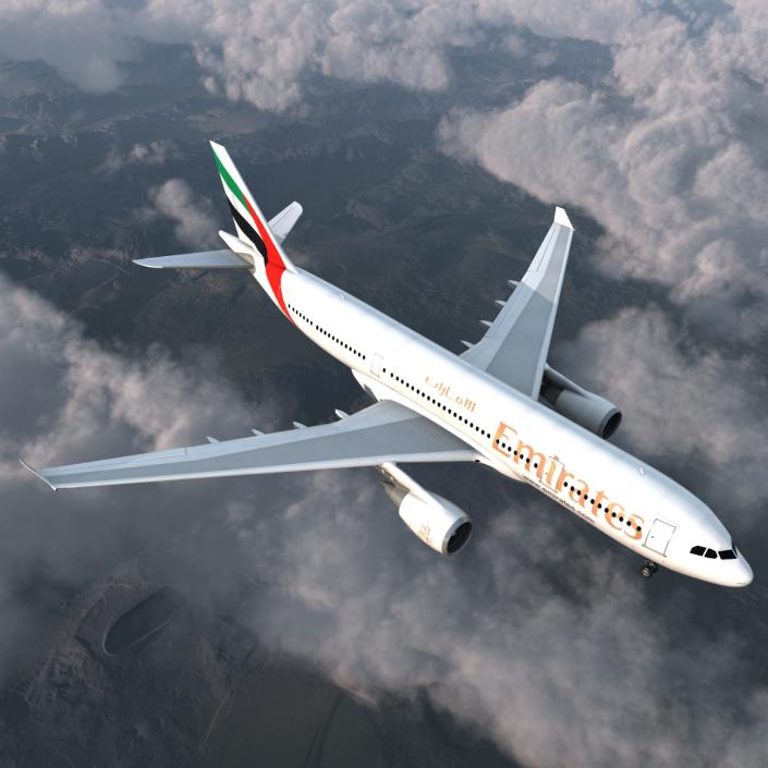 Jet Airliner Airbus A330-200 Emirates 3D