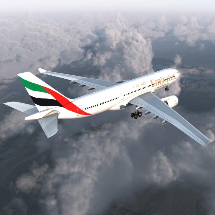 Jet Airliner Airbus A330-200 Emirates 3D