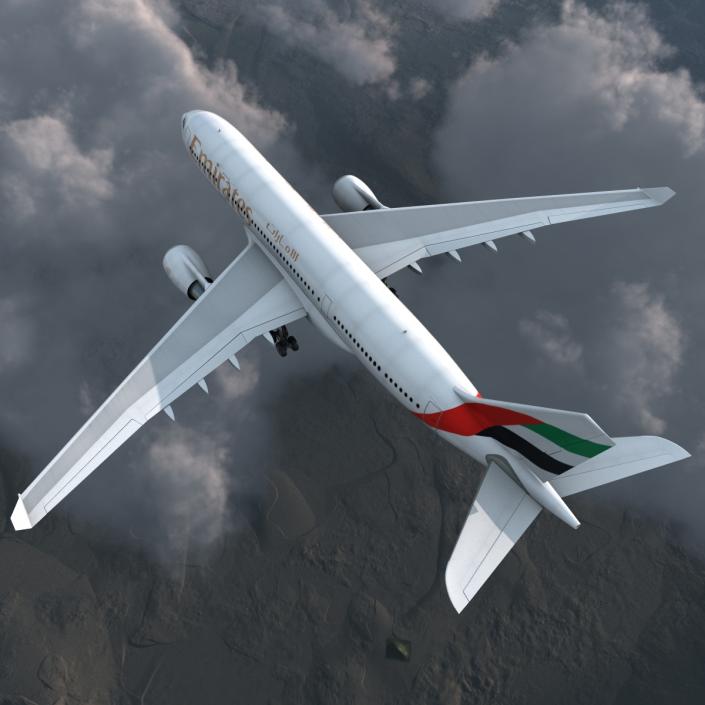 Jet Airliner Airbus A330-200 Emirates 3D