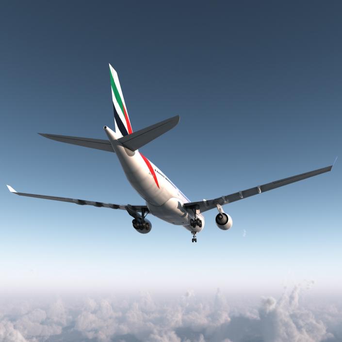 Jet Airliner Airbus A330-200 Emirates 3D