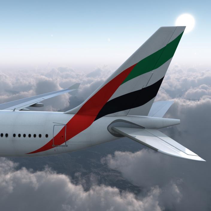 Jet Airliner Airbus A330-200 Emirates 3D