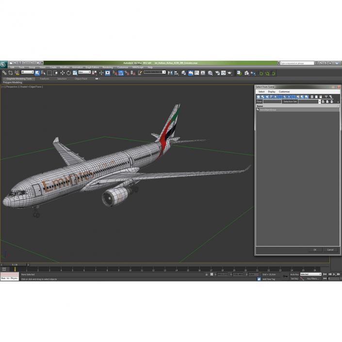 Jet Airliner Airbus A330-200 Emirates 3D