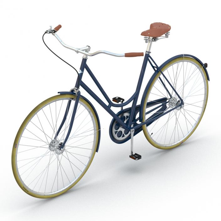 3D City Bike Blue Rigged