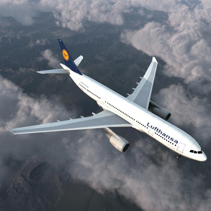 3D Jet Airliner Airbus A330-200 Lufthansa model