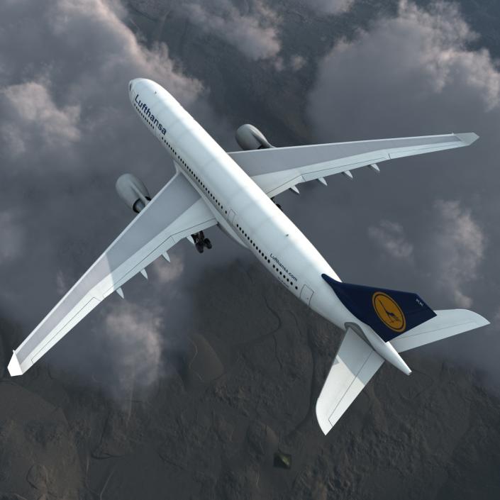 3D Jet Airliner Airbus A330-200 Lufthansa model