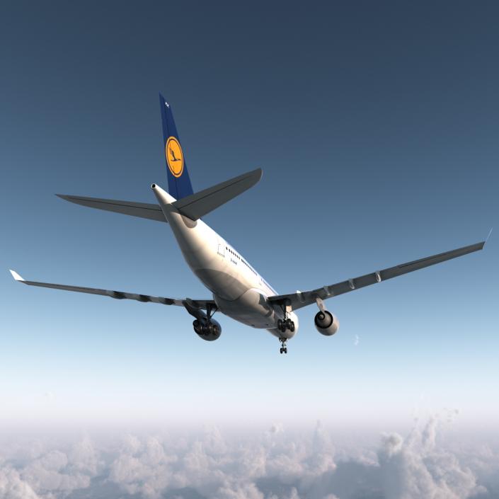 3D Jet Airliner Airbus A330-200 Lufthansa model