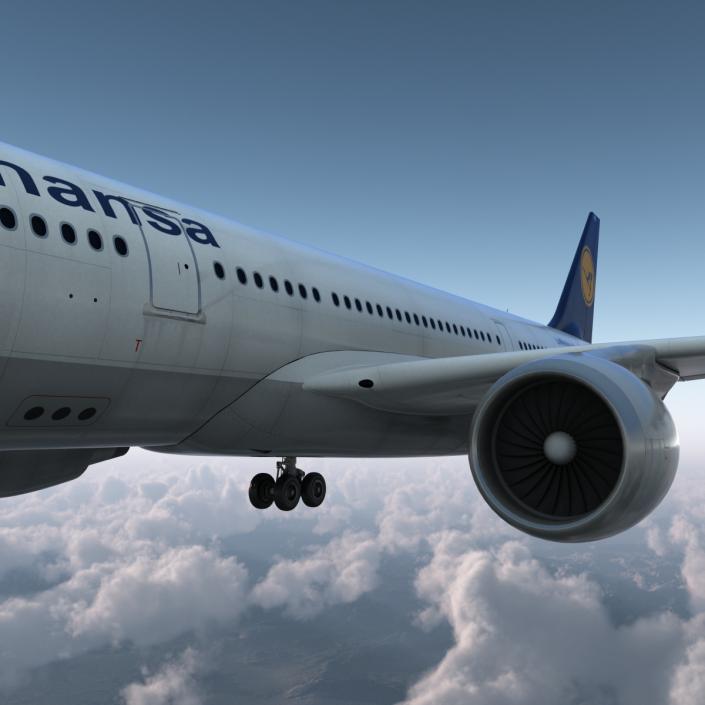 3D Jet Airliner Airbus A330-200 Lufthansa model