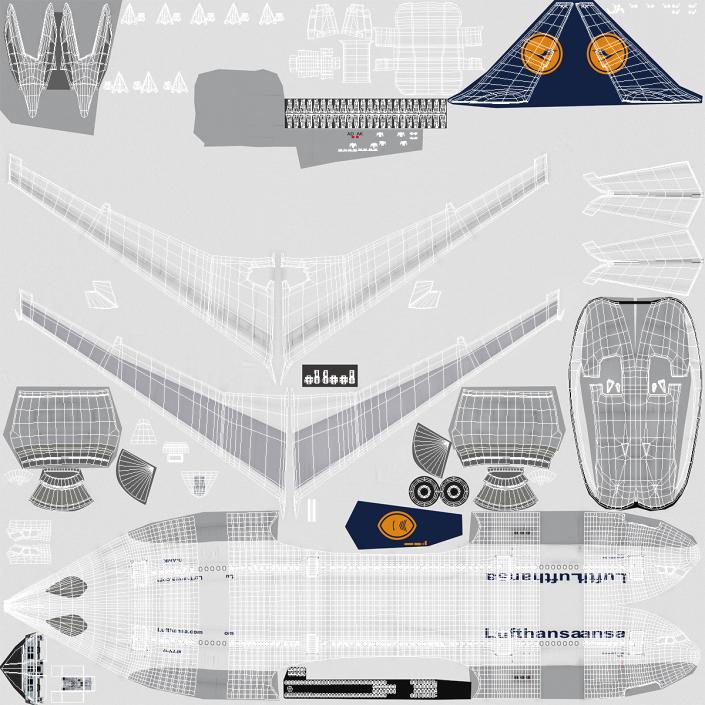 3D Jet Airliner Airbus A330-200 Lufthansa model