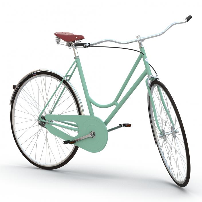 City Bike Green Rigged 3D