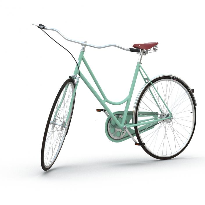 City Bike Green Rigged 3D