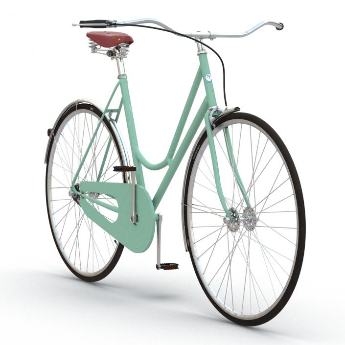 City Bike Green Rigged 3D