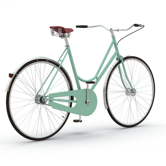 City Bike Green Rigged 3D