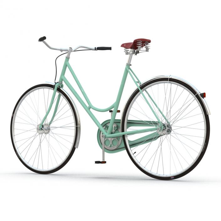 City Bike Green Rigged 3D