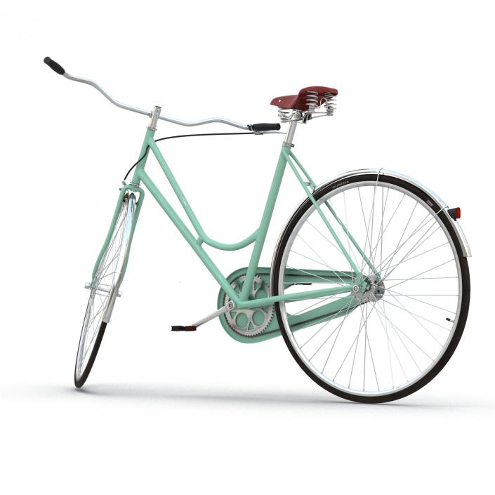 City Bike Green Rigged 3D