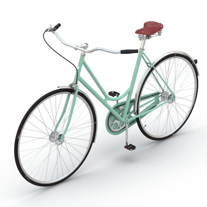 City Bike Green Rigged 3D