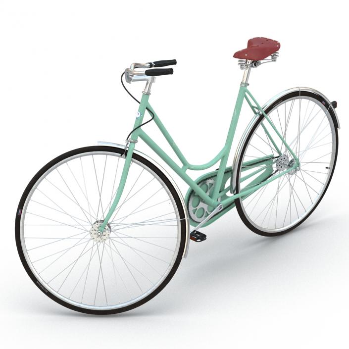 City Bike Green Rigged 3D