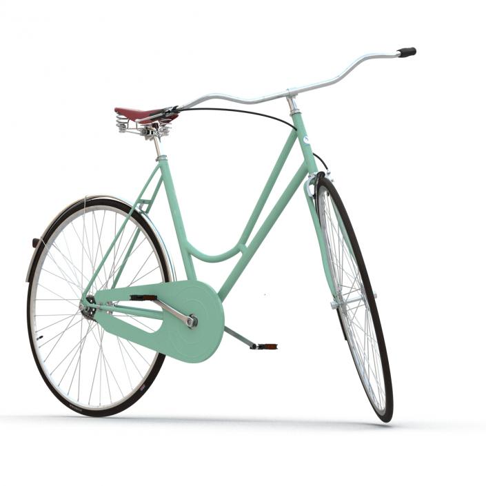 City Bike Green Rigged 3D