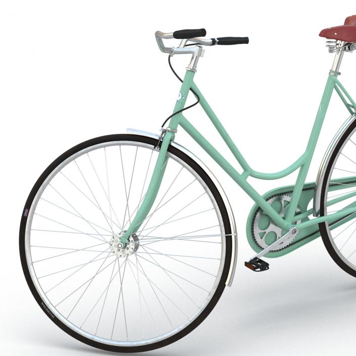 City Bike Green Rigged 3D