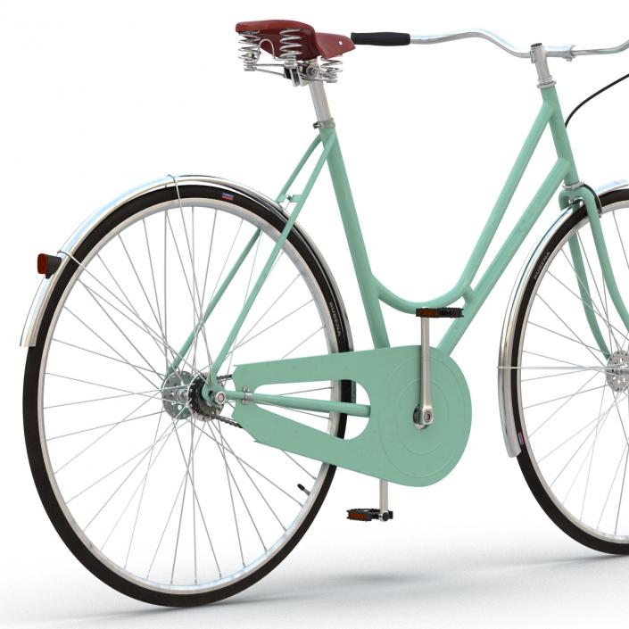 City Bike Green Rigged 3D