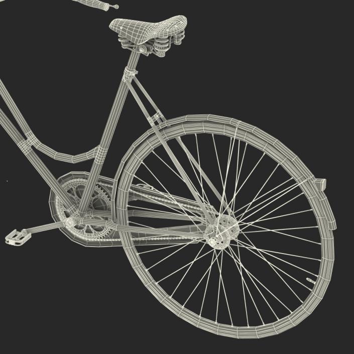 City Bike Green Rigged 3D