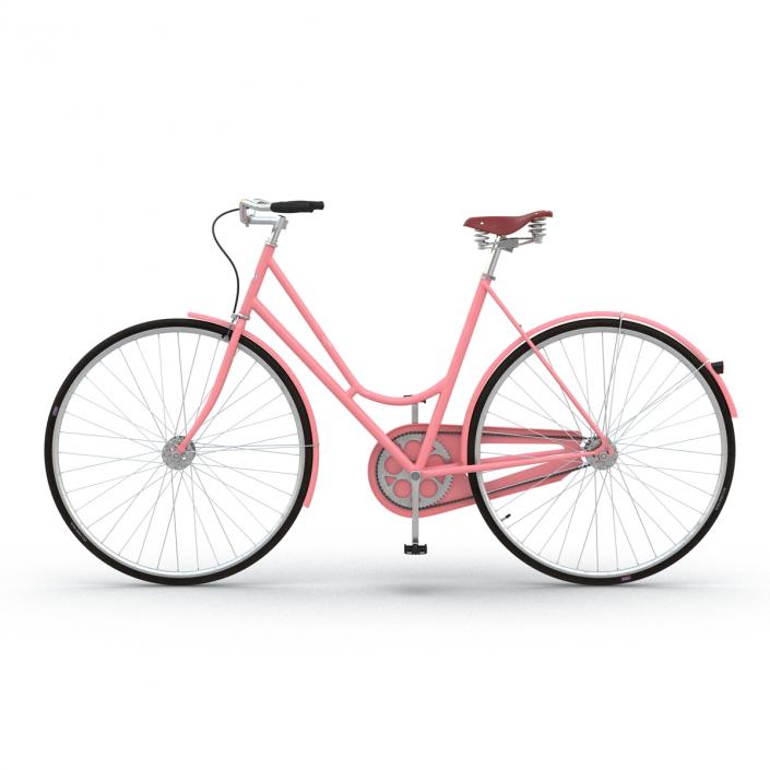 3D City Bike Pink Rigged