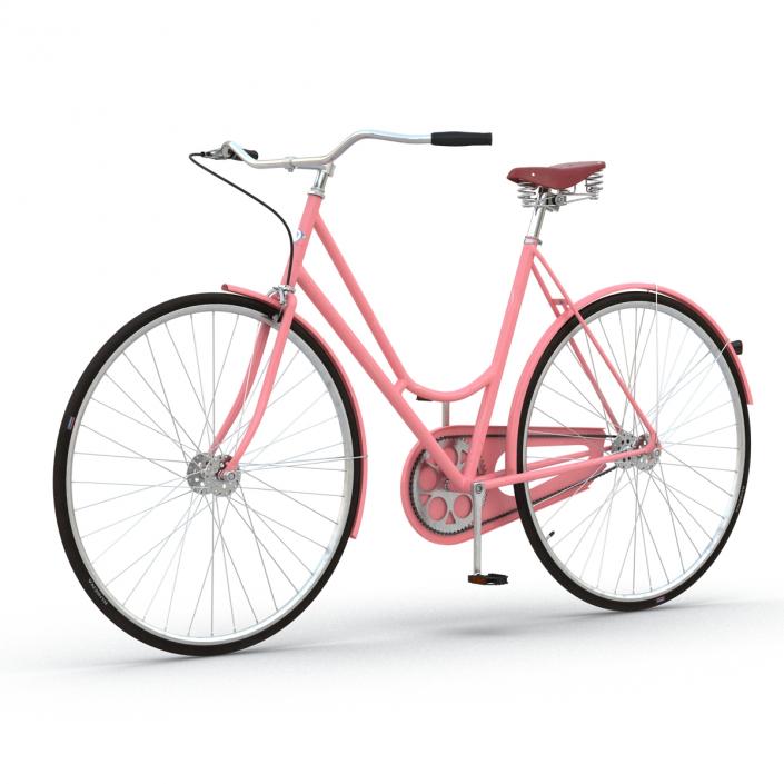 3D City Bike Pink Rigged