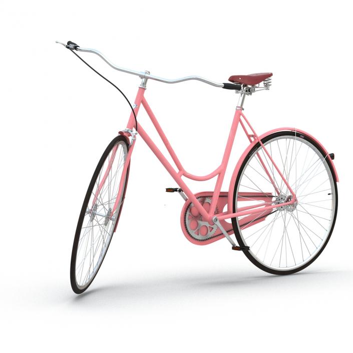 3D City Bike Pink Rigged