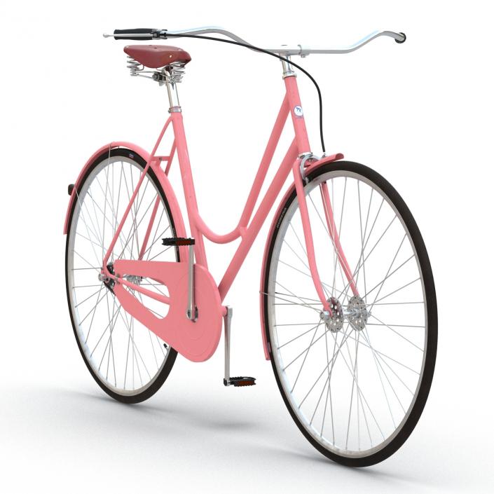 3D City Bike Pink Rigged