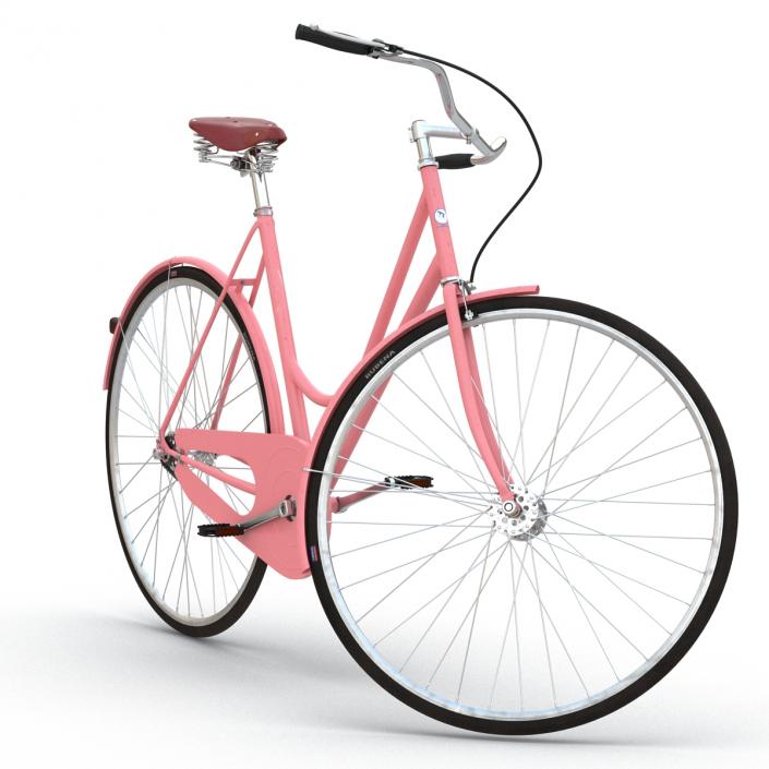 3D City Bike Pink Rigged