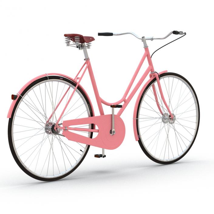 3D City Bike Pink Rigged